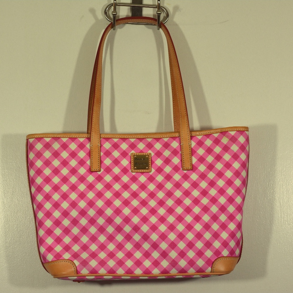 Dooney and Bourke Charleston Pink Gingham Shopper